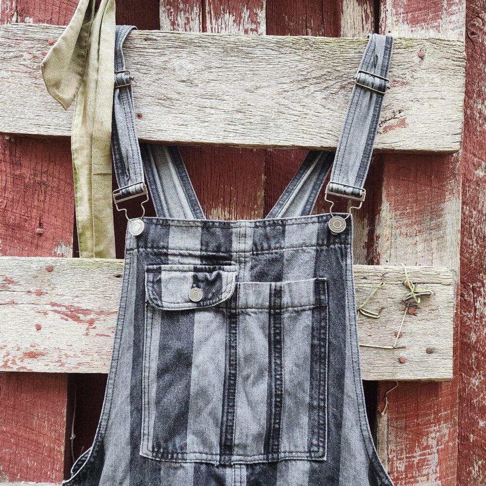 MAN Overalls, grey unisex hipster style whimsical overalls size Medium